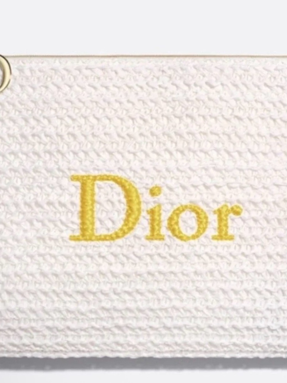 Dior white woven clutch